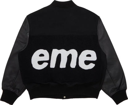 Supreme Big Logo Chenille Varsity Jacket Black