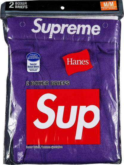 Supreme Hanes Boxer Briefs (2 Pack) Purple